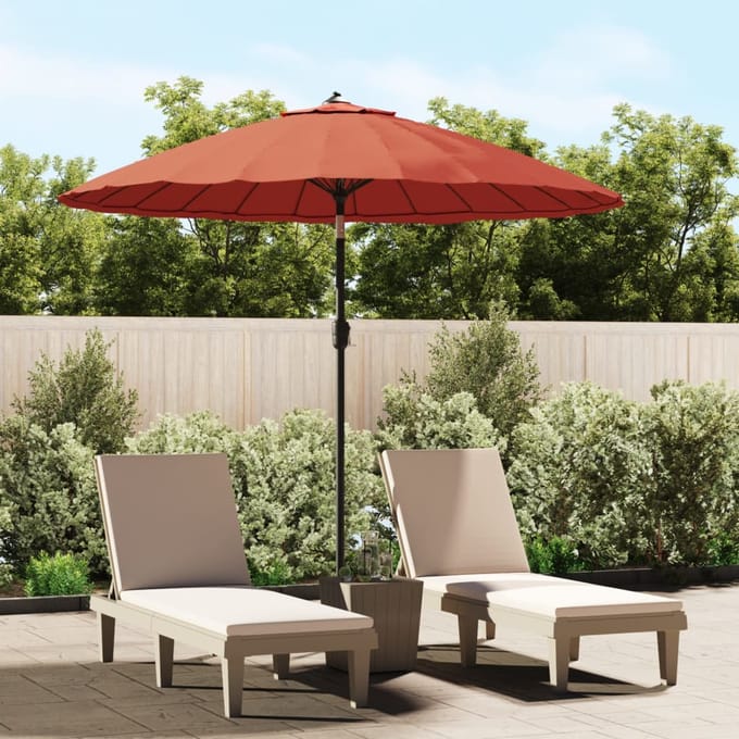 vidaXL - Parasol - met - aluminium - paal - 250 - cm - terracottakleurig