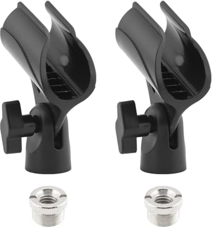 Verstelbare Microfoon Clip Houder - 2 Stuks met Schroefadapter voor Universële Gebruik