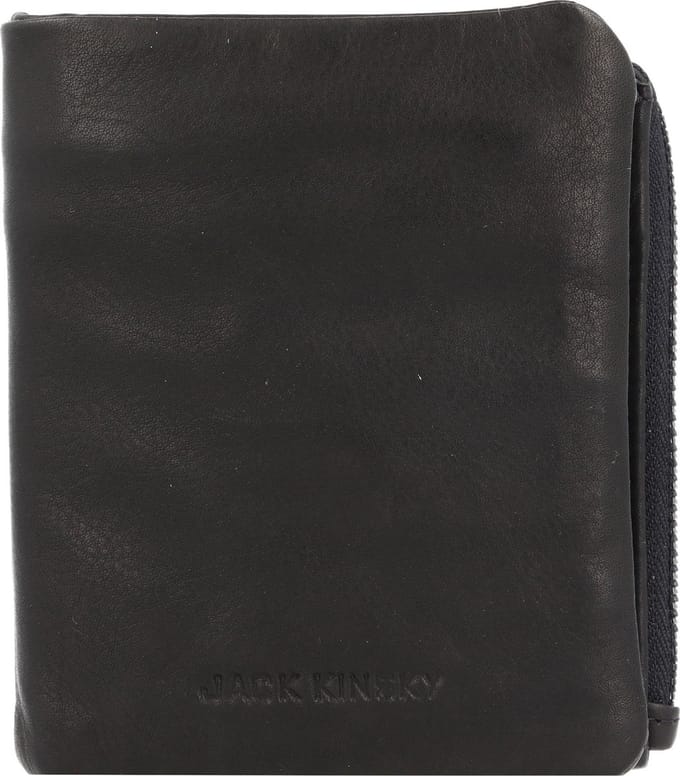 Jack Kinsky Brisbane Portemonnee Leer 10 cm - Jongens - Staand formaat - schwarz