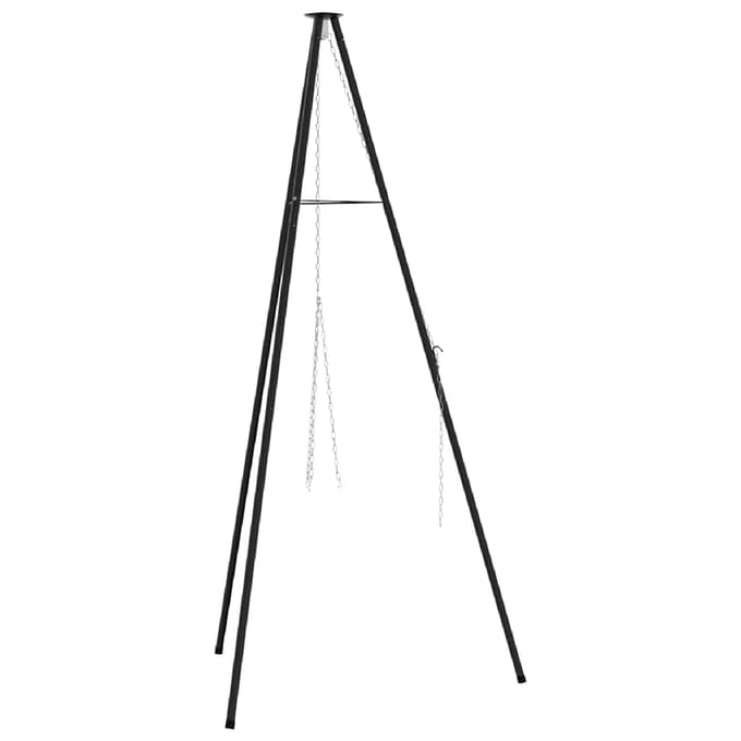 vidaXL Kampvuur tripod Zwart 92 x 92 x 151,5 cm Staal