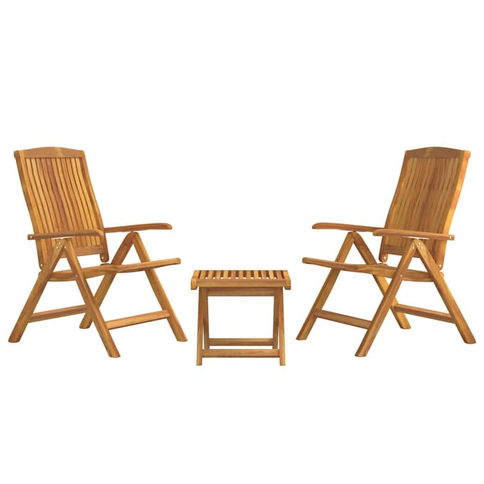 vidaXL - 3-delige - Loungeset - massief - teakhout