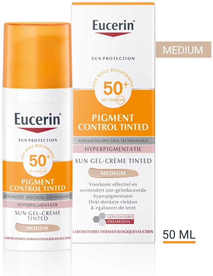 Eucerin - Sun Pigment Control Tinted Medium SPF 50 - 2 x 50 ml - Voordeelverpakking