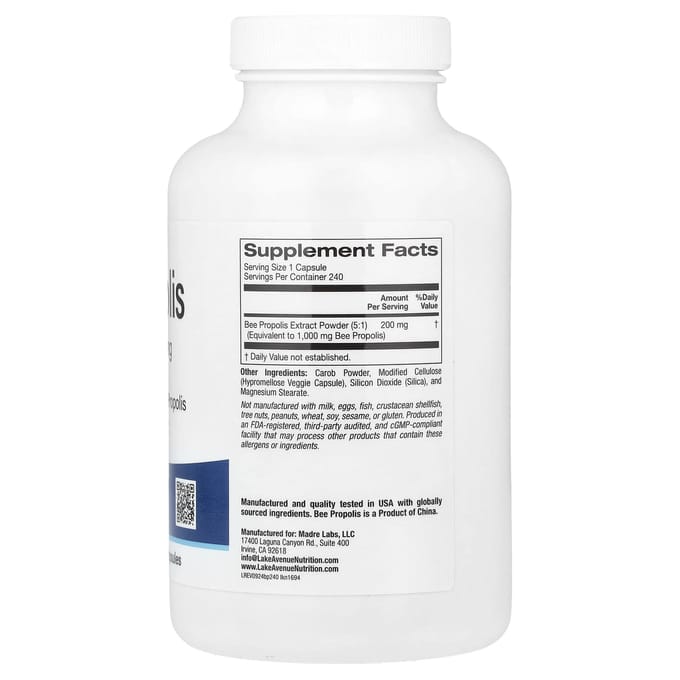 Lake Avenue Nutrition, Propolis, 1.000 mg, 240 vegetarische capsules