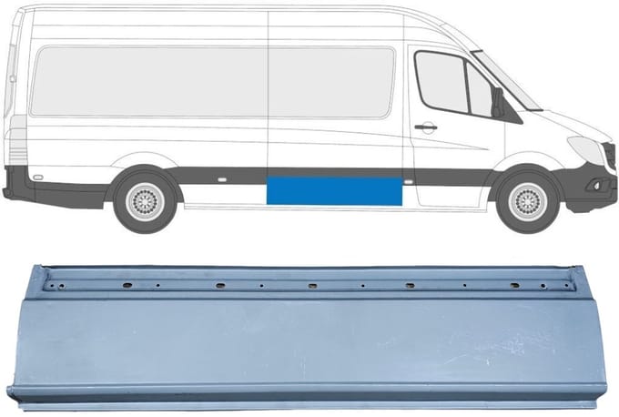 Plaatwerkdeel zijpaneel voor Mercedes Sprinter 2006-2018 / Rechts