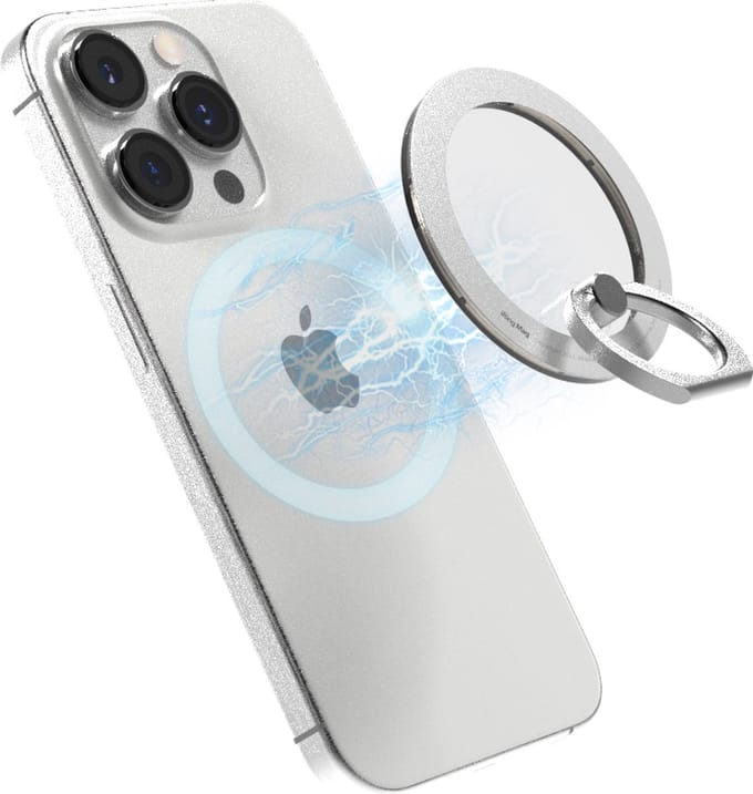Telefoonring - iRing - Telefoon Ring magnetisch - Popsocket - Ringhouder - Geschikt voor MagSafe - Geschikt voor iPhone - Keramisch Wit