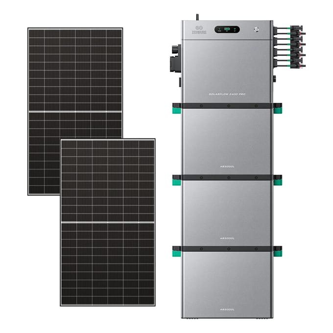 Zendure SolarFlow 2400 Pro - SolarFlow 2400 Pro (2.4 kWh) / 3*AB3000L (8.64 kWh) / 2*515W Bifacial Panel  (1300Wp Max)