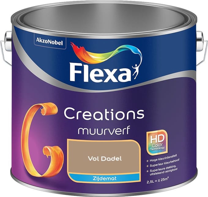 Flexa - Creations Muurverf Zijdemat - Vol Dadel - Mengverf - 2,5 L