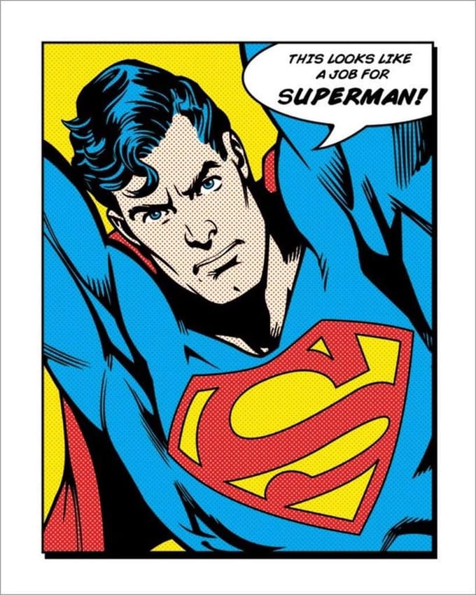 Kunstdruk Superman - Looks Like A Job For 40x50cm