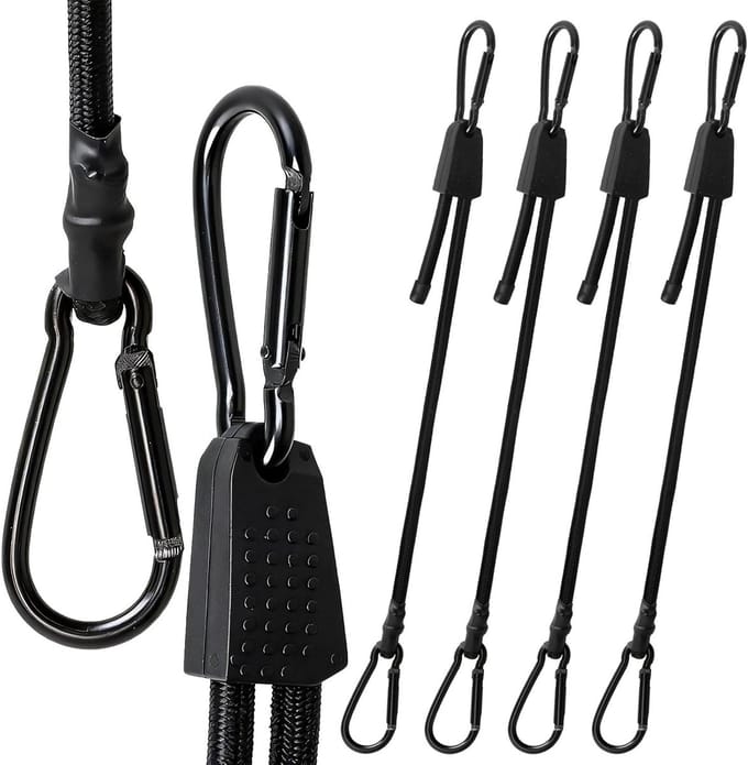 Spanbanden met Haken - Expander Touw - Bagage Beveiligen - Verstelbare Lengte - 100 cm - Zwart