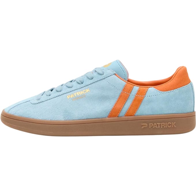 Patrick Mens Monaco Suède Cupsole Sneakers (Lichtblauw/Oranje)