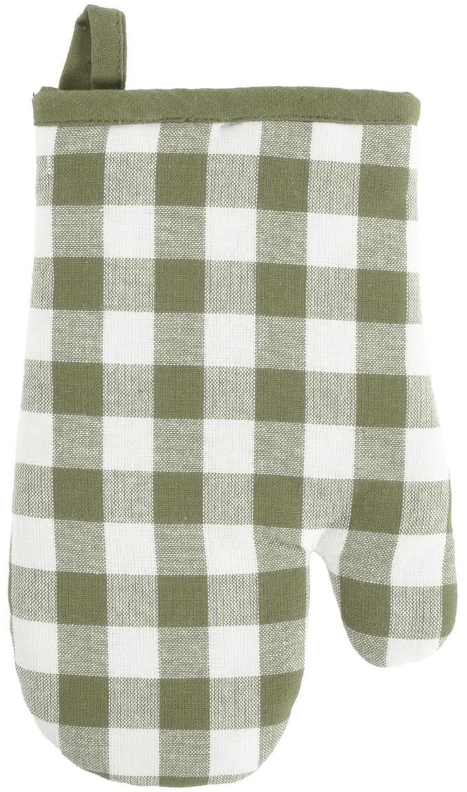 Tiseco Gingham Ovenwant - 28 x 18cm - Olijfgroen
