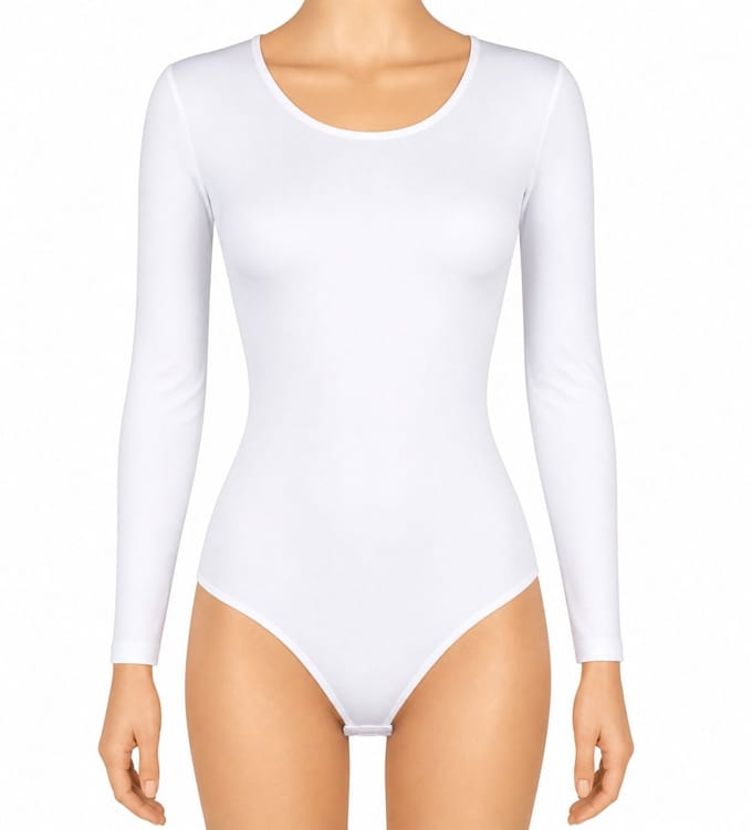 J&C Dames body met Lange mouw slipmodel Wit - maat L/XL