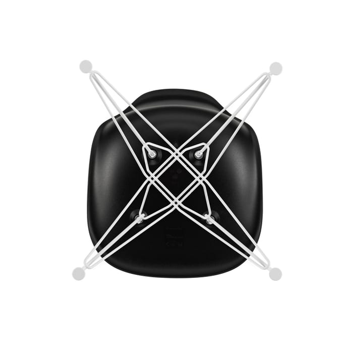 Vitra DSR Eames Plastic Side Chair - diepzwart RE - wit - diepzwart RE