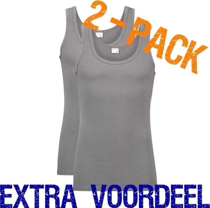 Beeren heren hemd | MAAT M | 2-pack | steel grey