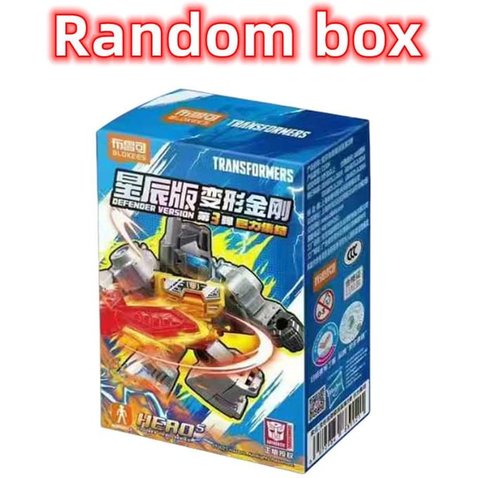 BLOKEES Transformer Defender Versie 2 Bouwstenen Assemblage Blind Box Speelgoed 5,5 cm Mini Starscream Bumblebee Actiefiguur blue