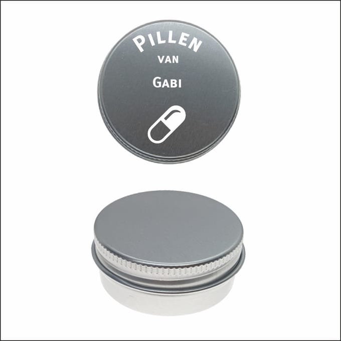 Pillen Blikje Met Naam Gravering - Gabi