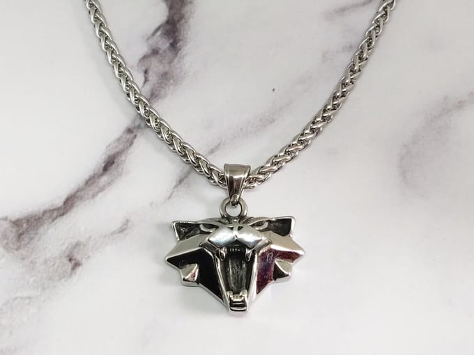 Mei's - Muse The Cat - ketting heren - The Witcher - RVS zilver - 70 cm