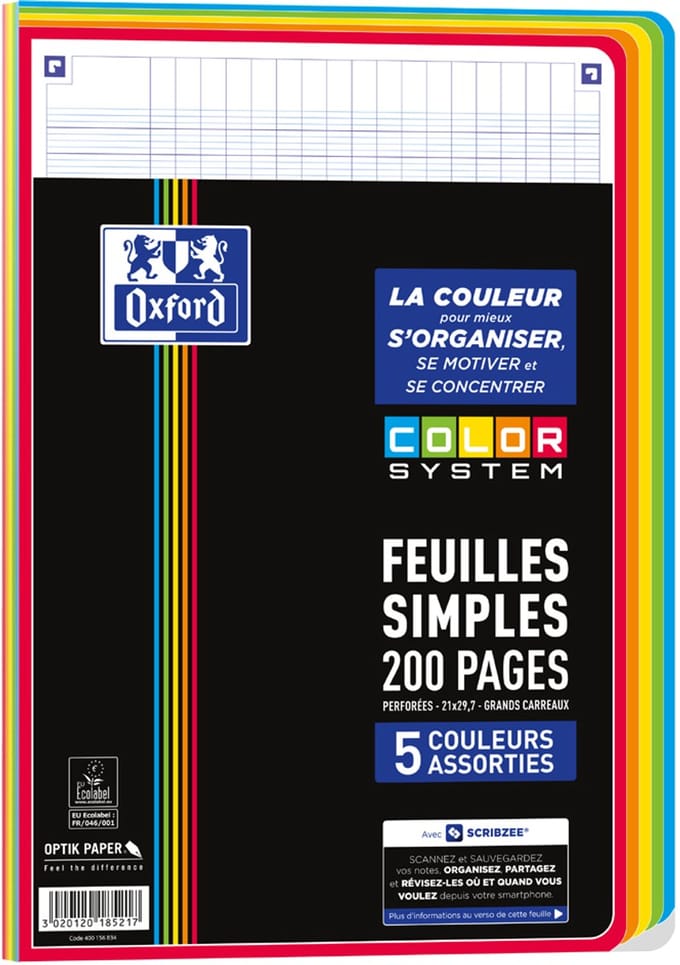 Oxford Gekleurde Gelinieerde Schriften, A4