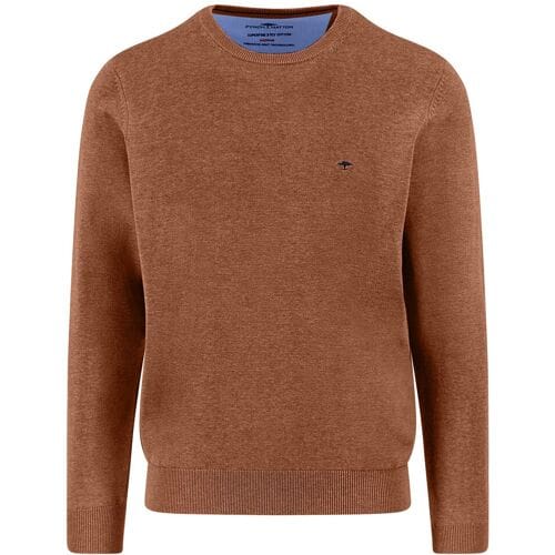 Fynch-Hatton Trui O-Neck Superfine Cotton Uni Color Hazel / male