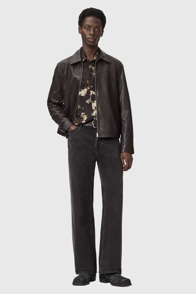 AllSaints Armada Ls Shirt Jet Black Größe: XL | Casual hemden Outlet | Herren | Schwarz