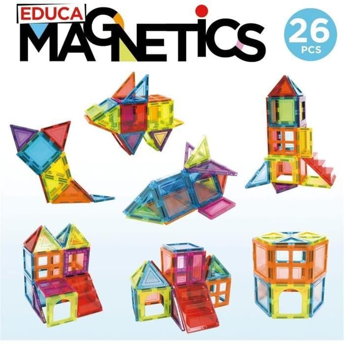Jeu éducatif - EDUCA Magnetics - Construction 3D magnétique avec 26 pièces pour stimuler la créativité des enfants