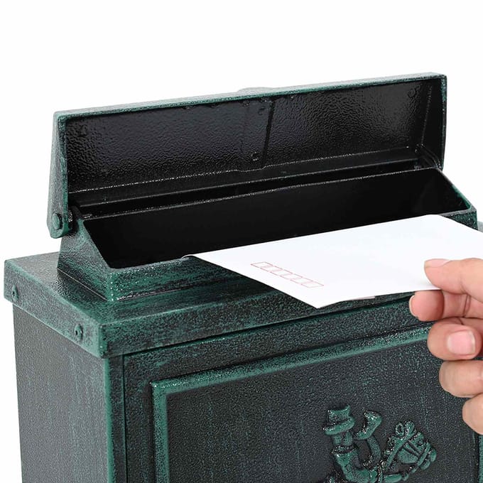 vidaXL - Wandgemonteerde - brievenbus - met - opslag - Groen - 29 - x - 13 - x - 41 - cm