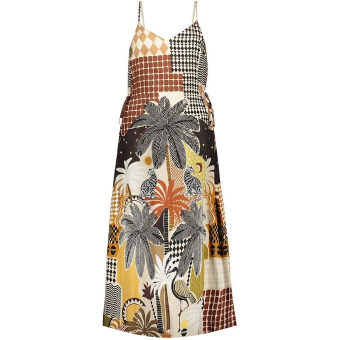 Geisha dress 67407-20 775 brown/sand/black