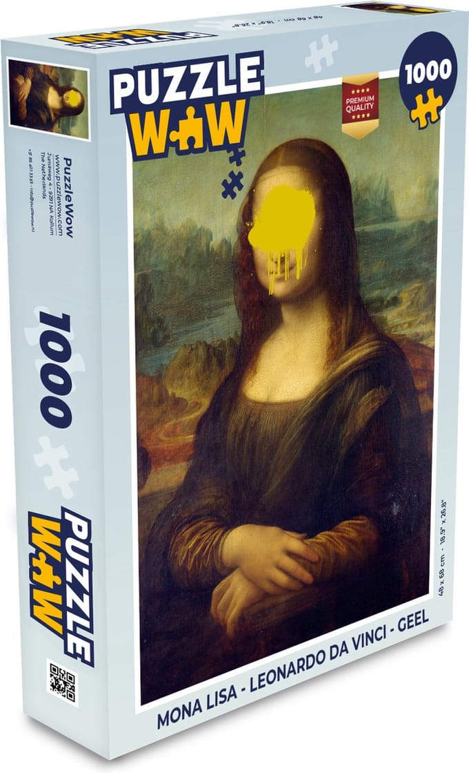 Puzzel Mona Lisa - Leonardo da Vinci - Geel - Legpuzzel - Puzzel 1000 stukjes volwassenen