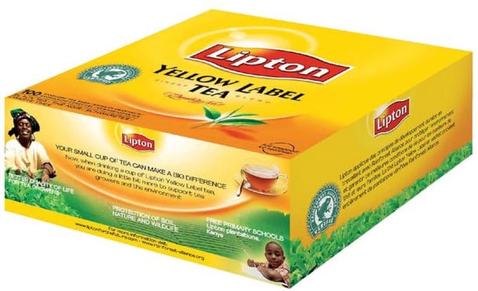 Lipton Feel Good Selection Lipton Yellow Label - 100 Theezakjes - Zwarte Thee - Grootverpakking - 1 Doos