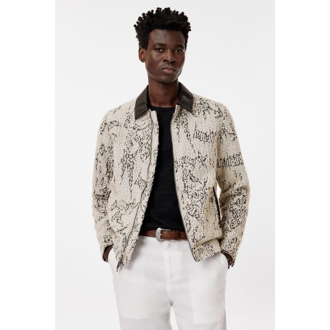 John Varvatos Cordova Regular Fit Collar Jacket In Bou Twine Taglia: S | Bomber Outlet | Uomo