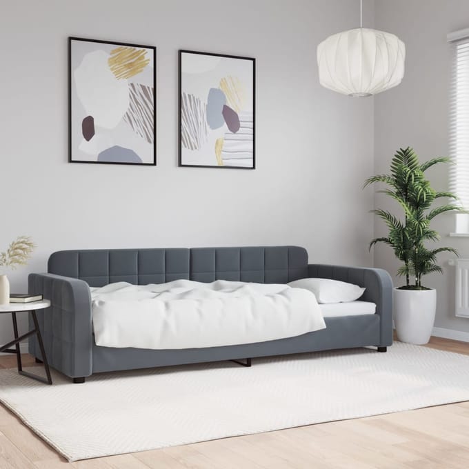 vidaXL - Slaapbank - 80x200 - cm - fluweel - donkergrijs