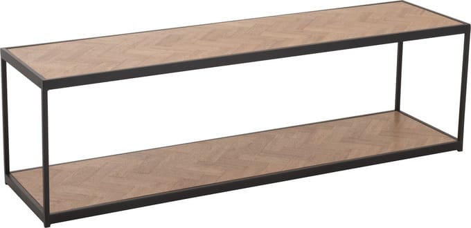 J-Line salontafel Zigzag Rechthoek - hout/metaal - naturel/zwart