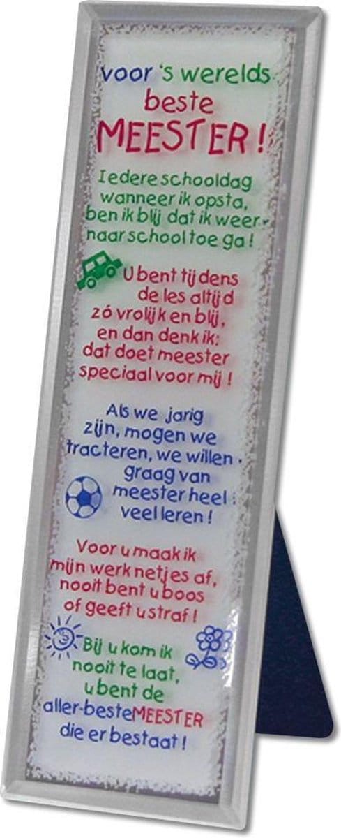 Decoratieve spiegel met tekst: Voor 's werelds liefste MEESTER!