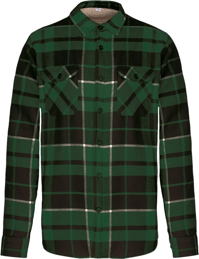 Kariban Geruit overhemd met sherpavoering K579 - Forest Green / Black Checked - XXL