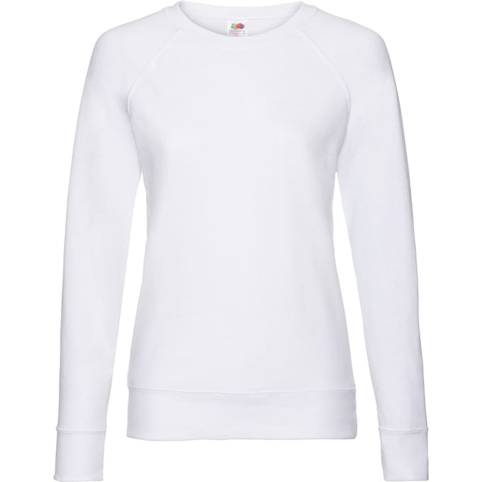 Fruit of the Loom Dames/Dames Lichtgewicht Lady Fit Raglan Sweatshirt (Wit)