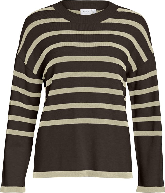 VILA - VIRIL O-NECK OVERSIZE L/S KNIT TOP- NOOS - Dames - Gebreide truien