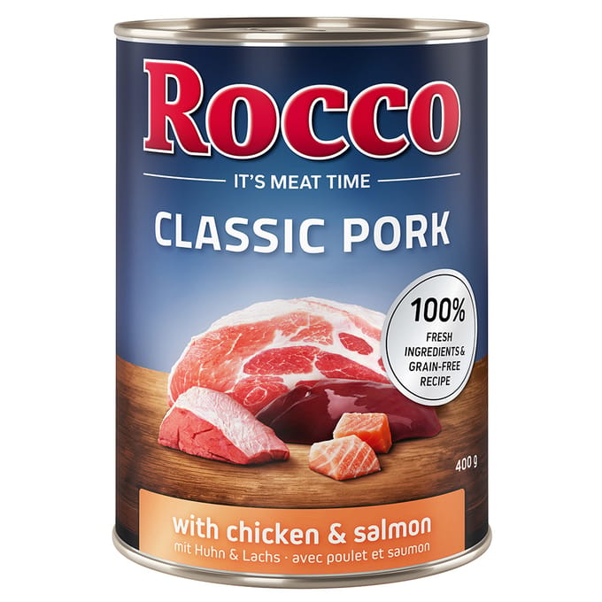 24x400g Kip & Zalm Classic Pork Rocco Hondenvoer