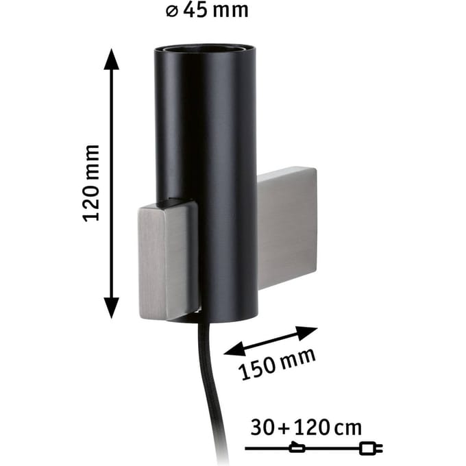 Neordic Wandlamp Aik E27 230V max. 20W dimbaar Zwart