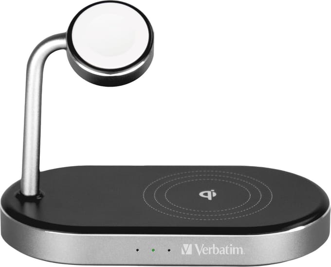 Verbatim Wireless Charging Stand - 3-in-1 - + AC Power Adapter - 44 Watt