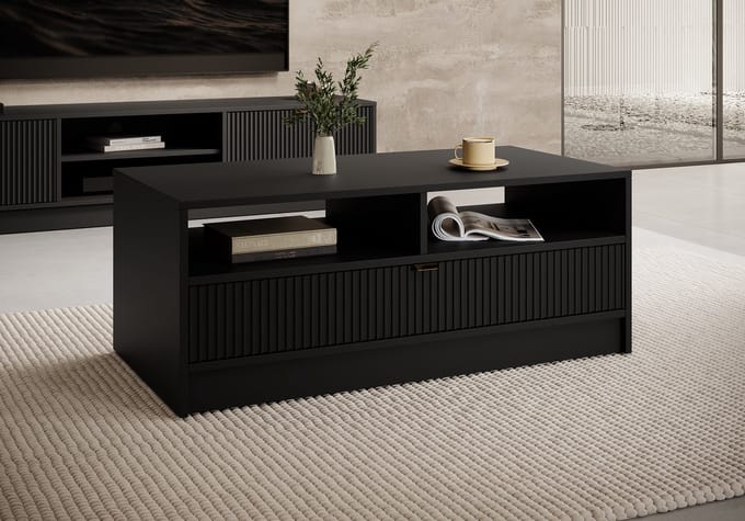 Meubella - Salontafel Tavares - Zwart - 100 cm