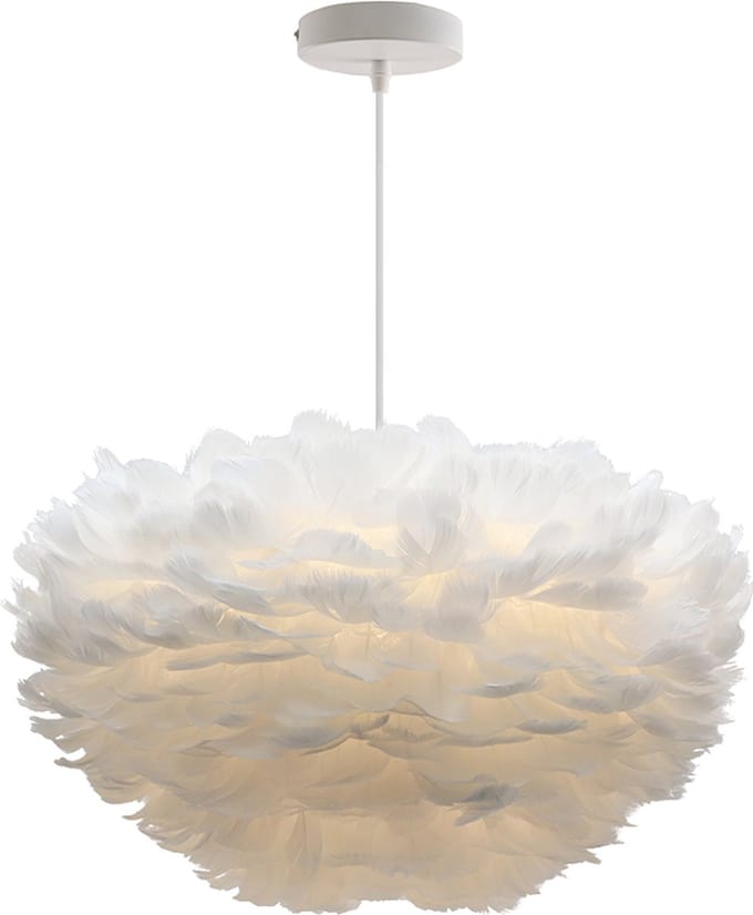 Olucia - SUZIE - Hanglamp - Wit - Vorm: Rond