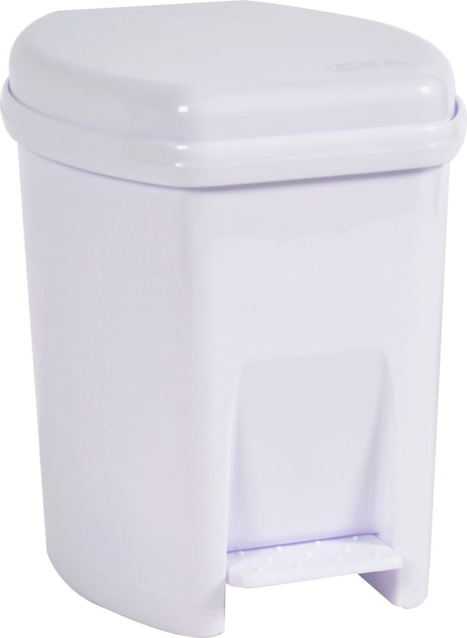 Power Tower pedaalemmer rechthoekig 6 liter met binnenemmer wit
