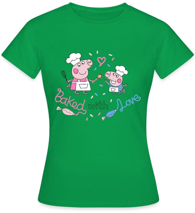 Peppa Pig Design Baked With Love T-Shirt Dames