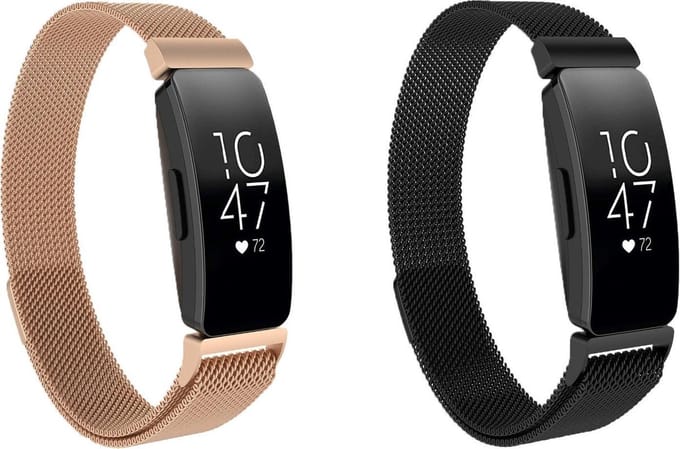 KELERINO. Milanese bandjes geschikt voor Fitbit Inspire (HR) - 2-pack - Small