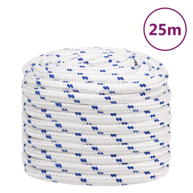 vidaXL - Boot - touw - 20 - mm - 25 - m - polypropyleen - wit