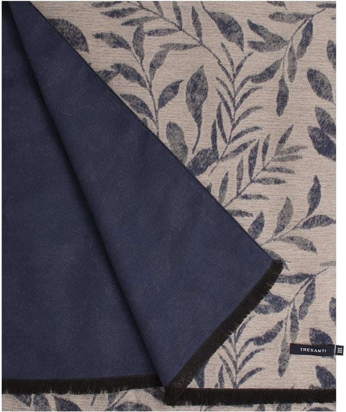 TRESANTI | FERDIN | Viscose sjaal met bladeren | Navy