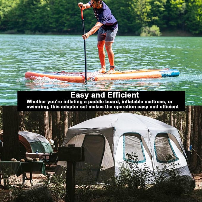 Paddleboard Opblaasadapter Multifunctionele Opblaasmondstukadapter Auto-opblazer Converter zwart