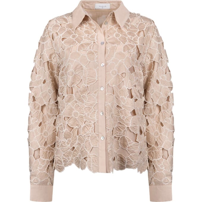 Nukus Chloe Blouse Flower  Zand Nks02228