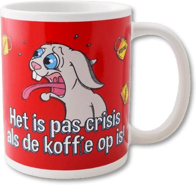 Paper Dreams - Funny Mug  | Het is pas crisis als de koffie op is!