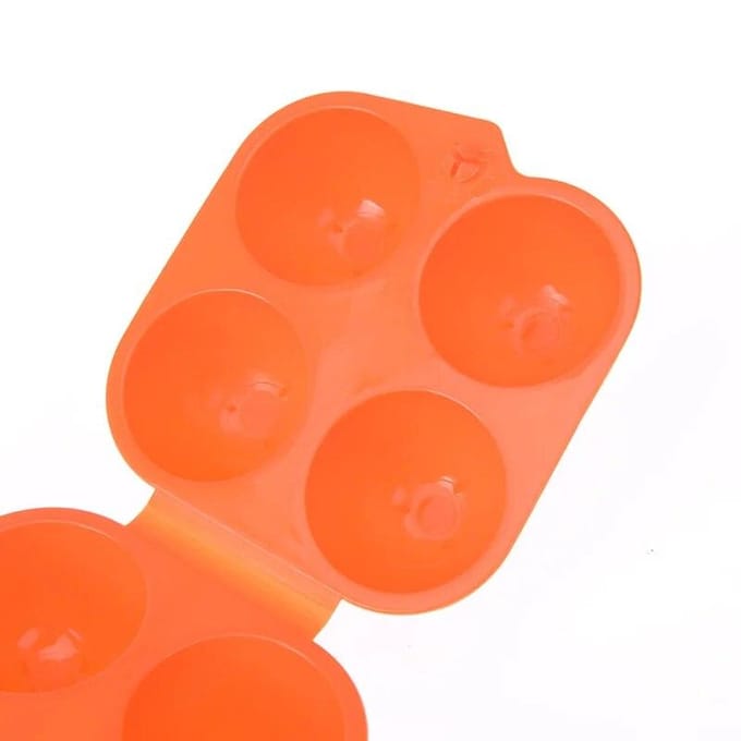 Transporteur de Camping Portable pour 4 œufs, boîte de cuisine, conteneur pratique, boîte de rangement des œufs, conteneur de randonnée en plein air orange